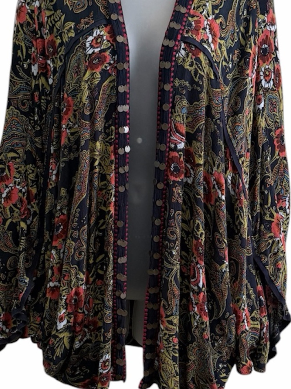 Curations Bohemian Floral Paisley Open-Front Kimono Jacket - Picture 3 of 9